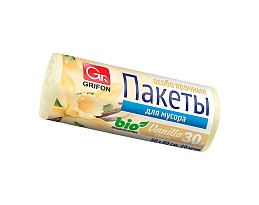 Мешки для мусора 30 л, ароматизированные, Ваниль, бежевые, в рулоне 20 шт., ПНД, 9 мкм, 560х530 мм, GRIFON Aroma, 101-020 V в Уфе