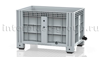 Контейнер iBox сплошной на ножках с краном серый в Уфе