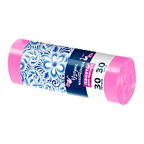 Мешки для мусора 30 л, розовые, в рулоне 30 шт., ПНД, 8 мкм, 560х480 мм, Узоры Чистоты, МУ3605 (ММЭ-30роз) в Уфе