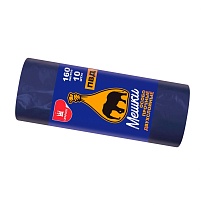 Мешки для мусора 160 л, синие, рулон 10 шт., ПВД, 35 мкм, 1100х900 мм, Уфа Пак, МВ1755 (МВ 160-10ср) в Уфе