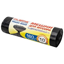 Мешки для мусора 160 л, черные, в рулоне 10 шт., ПВД, 30 мкм, 1200х900 мм, LAIMA ULTRA, 607694 в Уфе