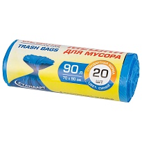 Мешки для мусора 90 л, синие, в рулоне 20 шт., ПНД, 14 мкм, 900х700 мм, LAIMA ULTRA, 607693 в Уфе