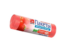 Мешки для мусора 60 л, ароматизированные, Клубника, красные, в рулоне 20 шт., ПНД, 9 мкм, 650х550 мм, GRIFON Aroma, 101-023 K в Уфе