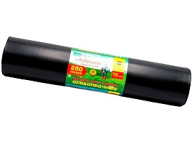 Мешки для мусора 280 л, ароматизированные, черные, в рулоне 10 шт., ПВД 110 мкм, 1400х930 мм, Добрыня, Dob28010black в Уфе