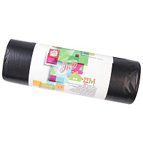 Мешки для мусора 220 л, черные, в рулоне 10 шт., ПВД, 29 мкм, 1100х830 мм, Концепция Быта ЭкоДом, 604924 в Уфе