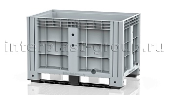 Контейнер iBox сплошной на полозьях с пробкой 1 дюйм серый в Уфе