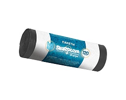 Мешки для мусора 120 л, черные, в рулоне 10 шт., ПНД, 14 мкм, 1100х700 мм, SIBIRSKAYA, 101-008 S в Уфе