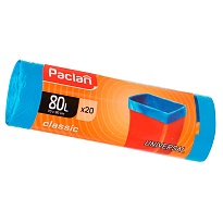 Мешки для мусора 80 л, синие, в рулоне 20 шт., ПНД, 12 мкм, 900х700 мм, PACLAN Classic, 606335 в Уфе