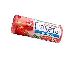 Мешки для мусора 30 л, ароматизированные, Клубника, красные, в рулоне 20 шт., ПНД, 9 мкм, 560х530 мм, GRIFON Aroma, 101-020 K в Уфе