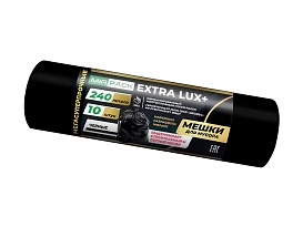 Мешки для мусора 240 л, черные, в рулоне 10 шт., ПВД 60 мкм, 1300х930 мм, EXTRA LUX+, 24010115 в Уфе